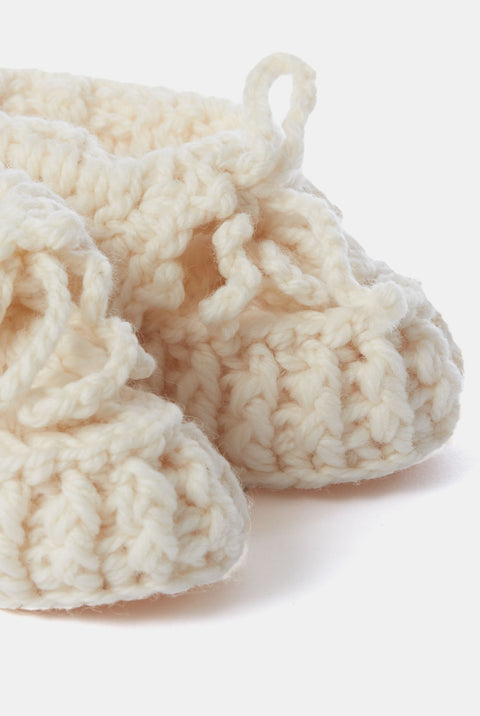 Méaróg Beag Aran Baby Booties - Cream