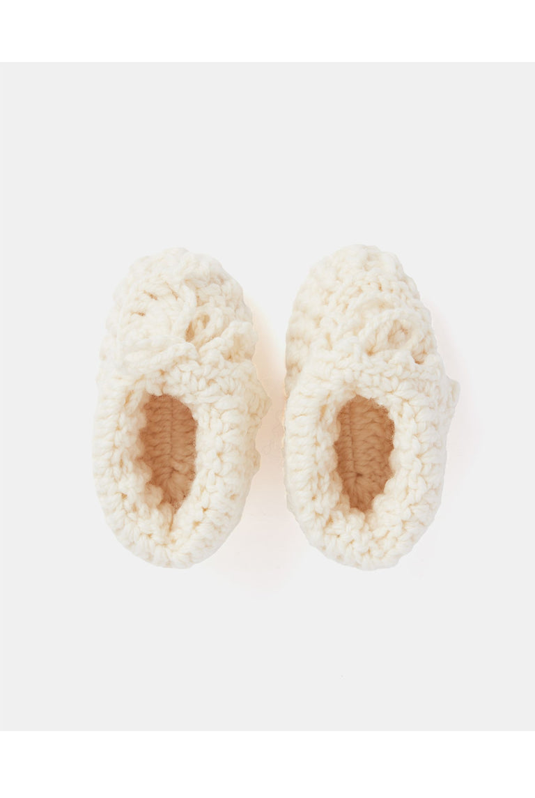 Méaróg Beag Aran Baby Booties - Cream