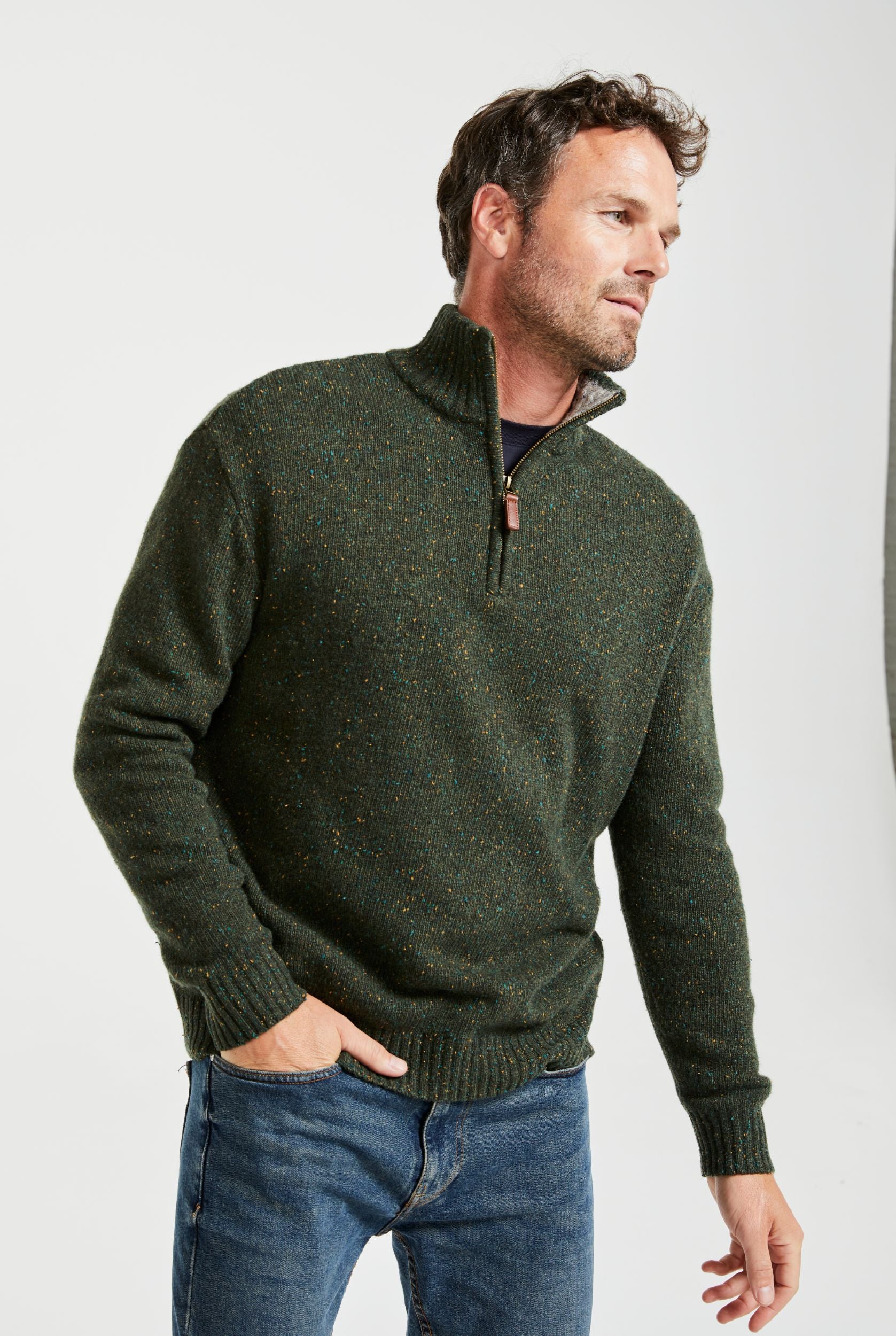 Belleek Troyer Mens Sweater - Green L Belleek Troyer Mens Sweater - Green L