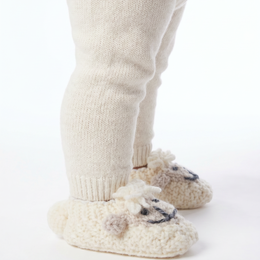 Shepley Baby Aran Wool Booties- Cream