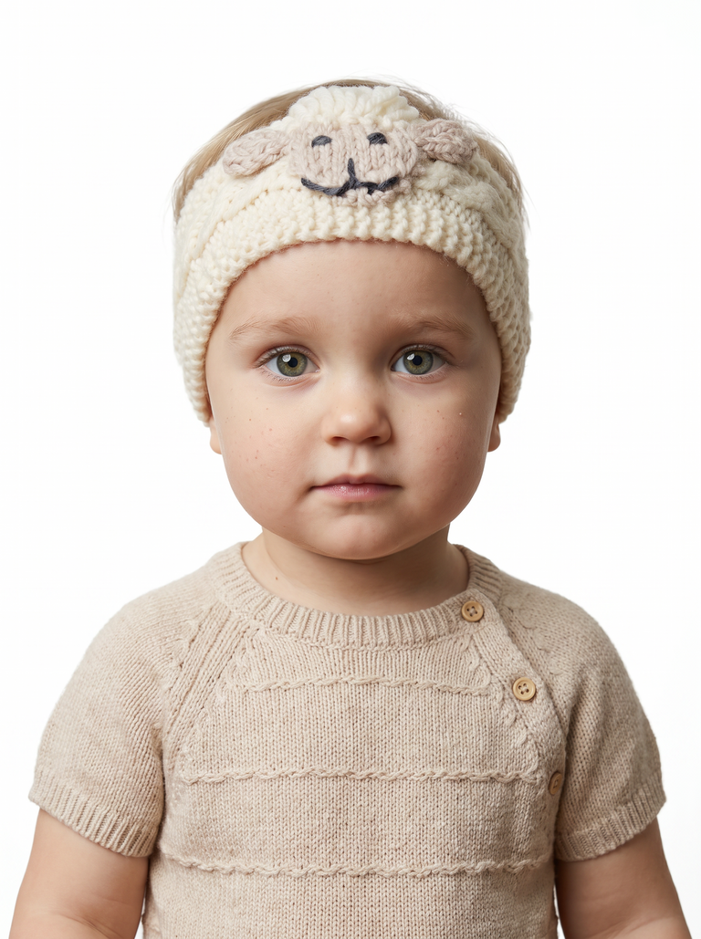 Shepley Baby Aran Wool Headband - Cream