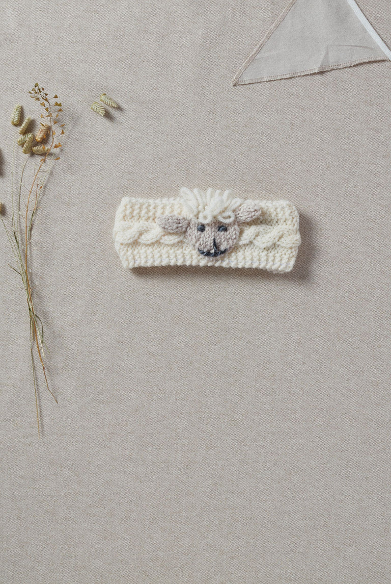 Shepley Baby Aran Wool Headband - Cream