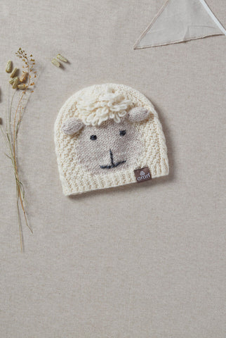 Shepley Baby Aran Wool Hat - Cream