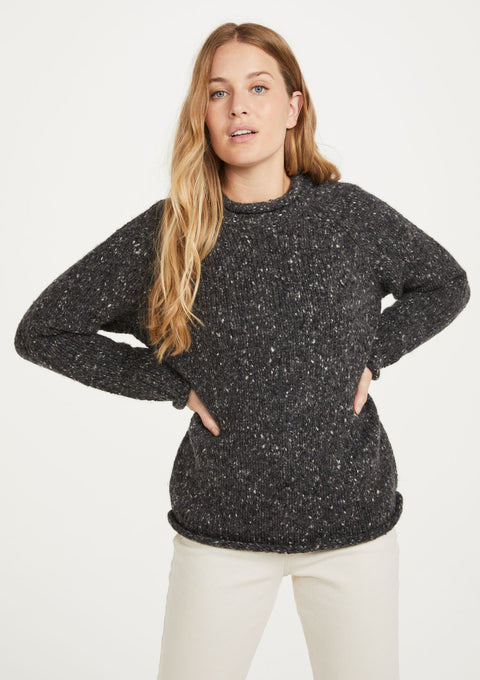100% Wool, sweater, Aran sweater, women's sweater, knitwear, Roll Neck sweater, Ireland