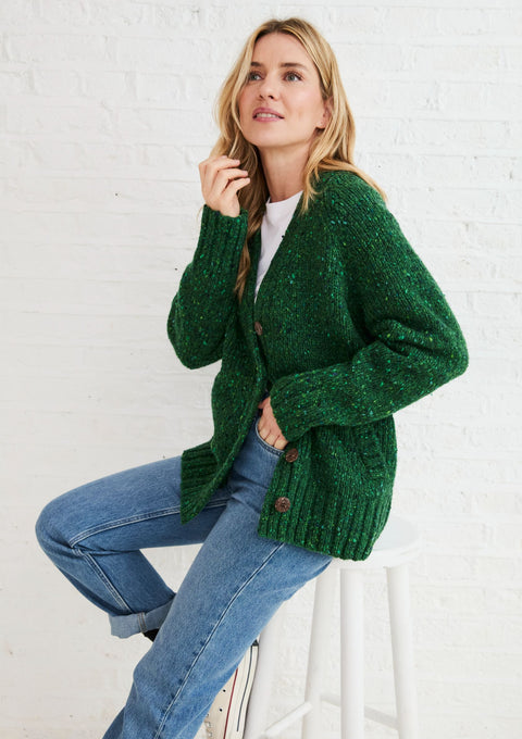 sweater, 100% wool, woollen sweater, cardigan, buttoned,aran, knitwear, Ireland, green, women's cardigan