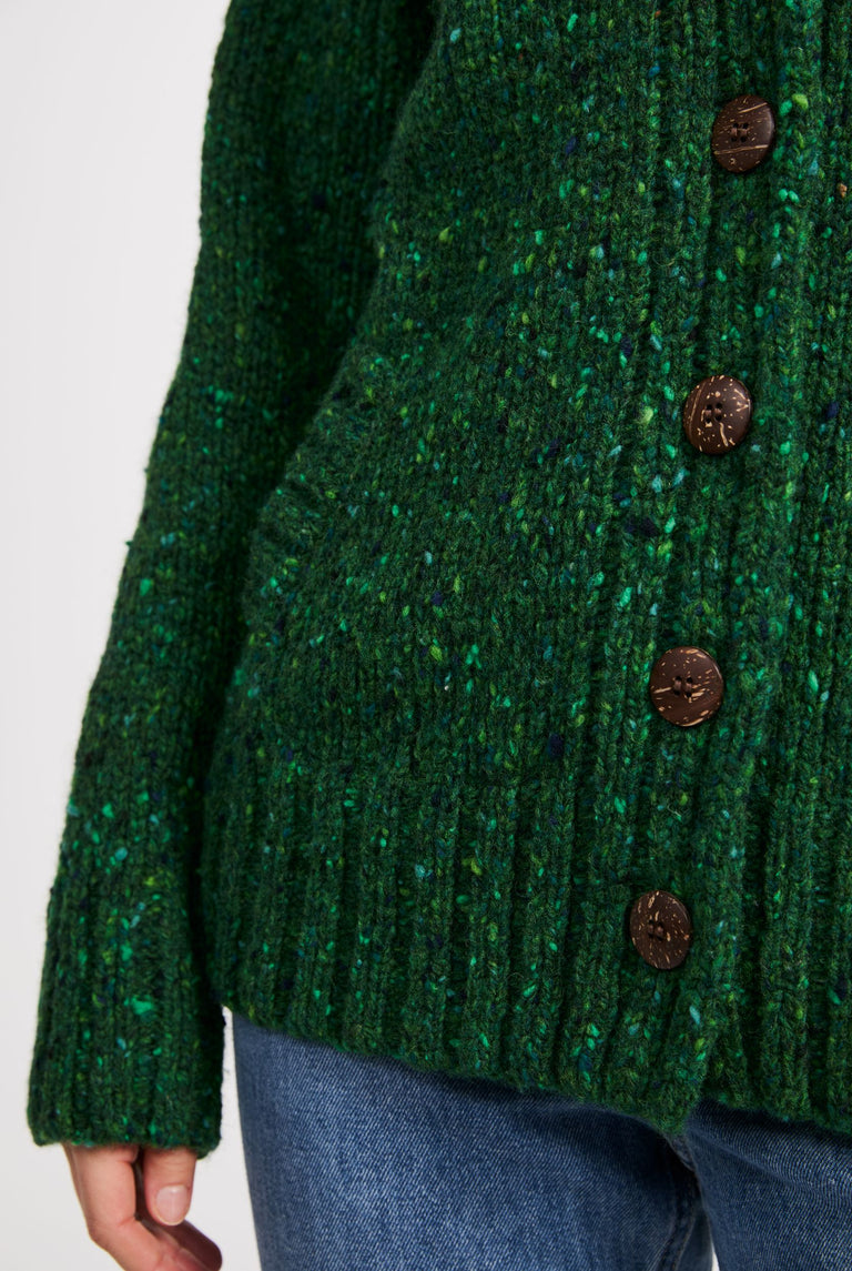 Bonny Glen Ladies Tweed Cardigan - Bright Green