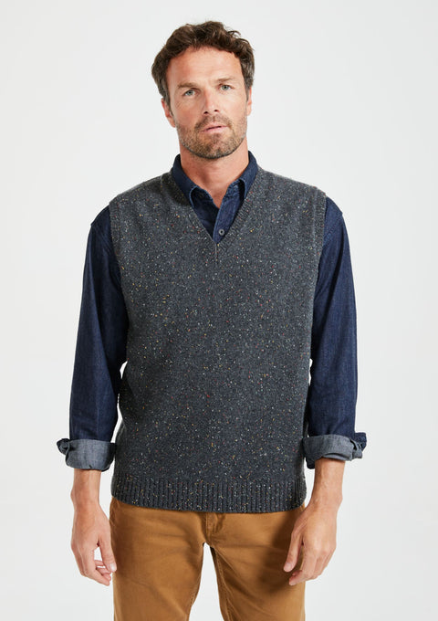 wool, knitwear, gilet, vest, wool gilet, vest for men, Irish wool,aran knitwear,grey