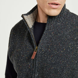 Rossport Herren Aran-Nepped-Weste – Grau 