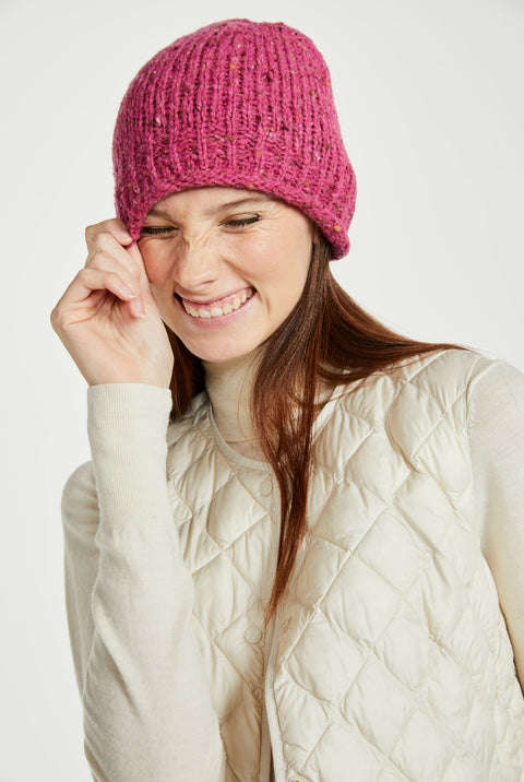 Hazelwood Beanie mit Rollsaum - Rosa