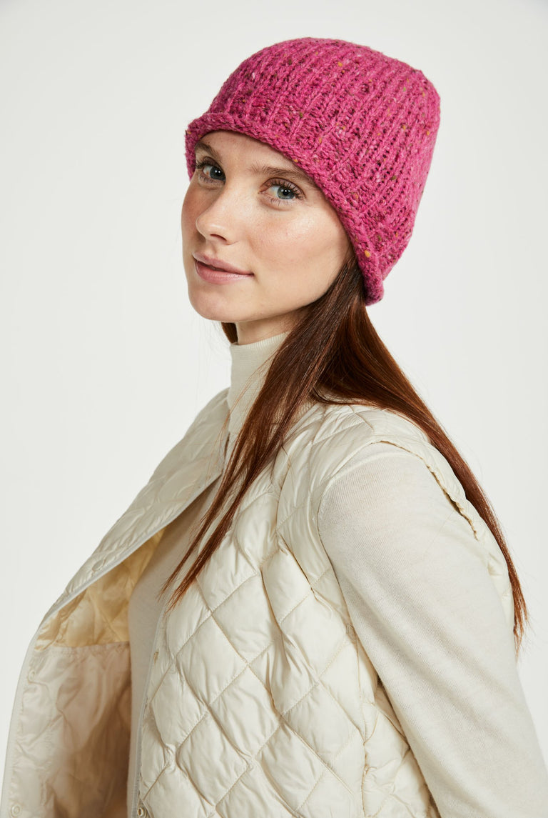 Hazelwood Beanie mit Rollsaum - Rosa