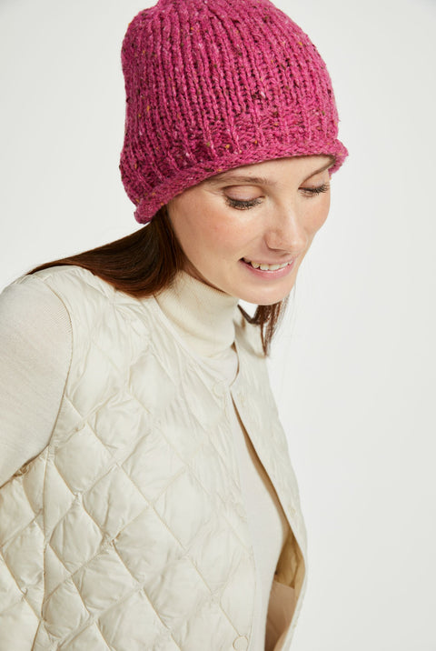 Hazelwood Beanie mit Rollsaum - Rosa