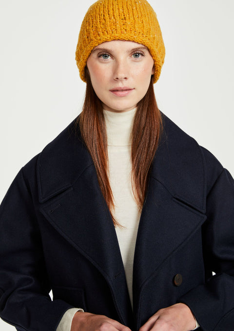 wool hat, yellow, aran hat, Hat & Scarf, knitwear, ladies wool hat, Ireland,100% wool, gift,knitwear,Ireland