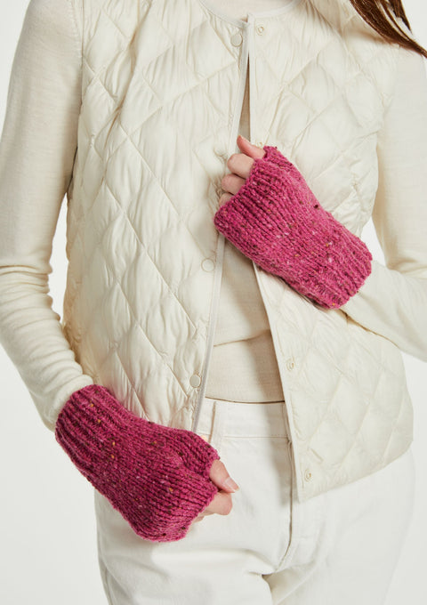 wool mittens, merino wool, gloves, pink, aran, wool gloves, Ireland, knitwear, ladies' gloves
