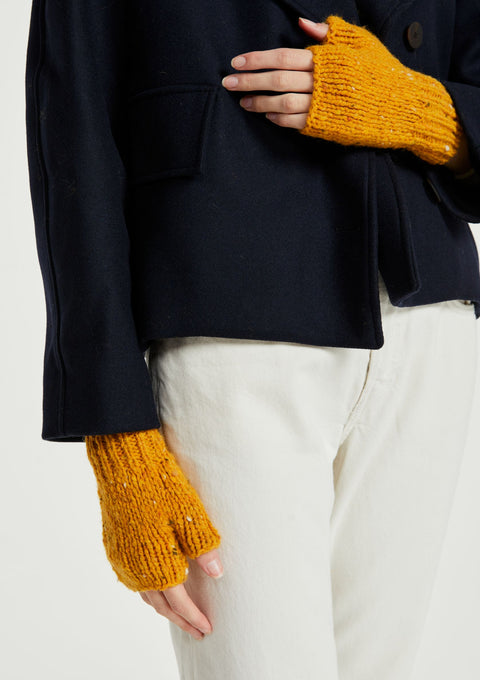 wool mittens, merino wool, gloves, yellow glove, aran, wool glove, Ireland, knitwear