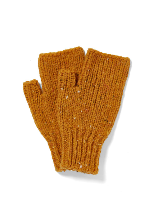 Glenfarne Nepped Fingerless Mitts - Yellow