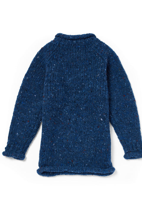 Brackloon Óg Children's Roll Neck Raglan Crew - Navy