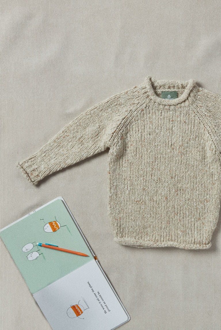 Brackloon Óg Rollkragenpullover mit Raglan-Ausschnitt für Kinder - Creme