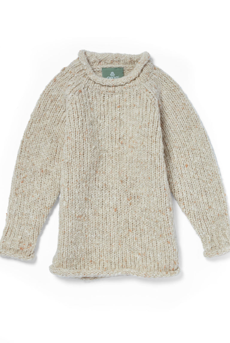 Pull col roulé raglan pour enfant Brackloon Óg - Crème