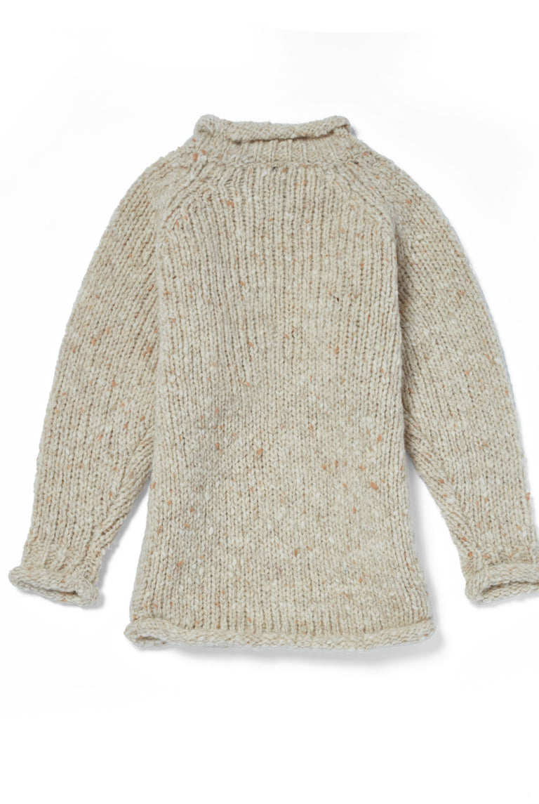 Brackloon Óg Children's Roll Neck Raglan Crew - Cream