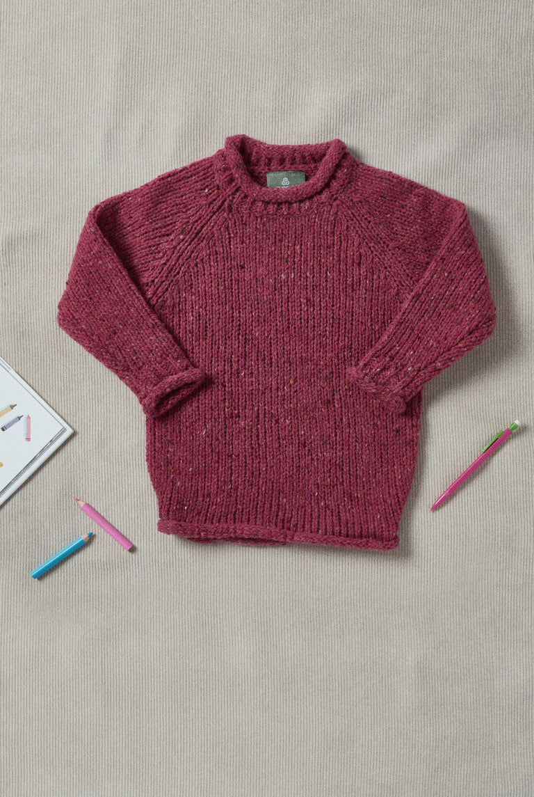 Pull col roulé raglan pour enfant Brackloon Óg - Rose