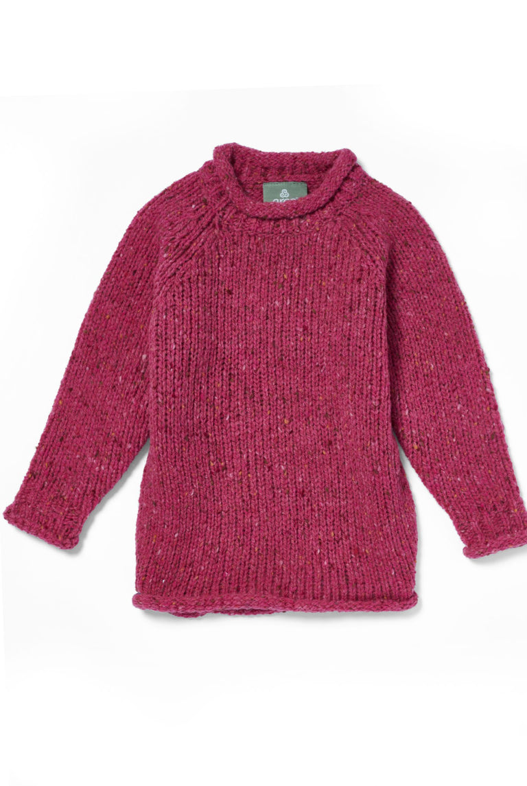 Pull col roulé raglan pour enfant Brackloon Óg - Rose