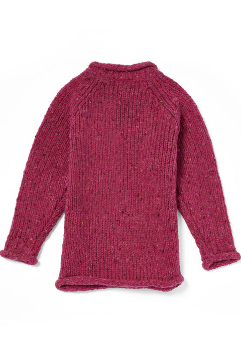 Brackloon Óg Children's Roll Neck Raglan Crew - Pink