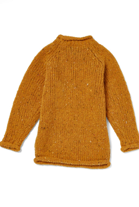 Brackloon Óg Children's Roll Neck Raglan Crew - Yellow