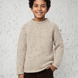 Pull col roulé raglan pour enfant Brackloon Óg - Crème