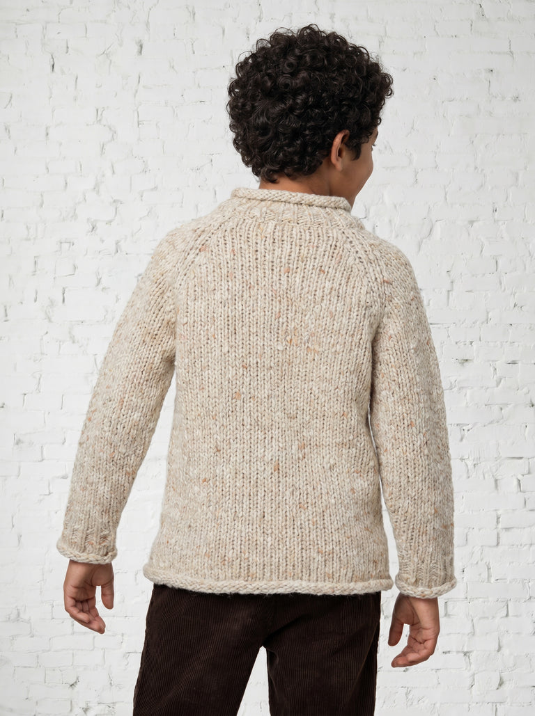 Pull col roulé raglan pour enfant Brackloon Óg - Crème