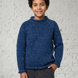 Pull col roulé raglan pour enfant Brackloon Óg - Bleu marine