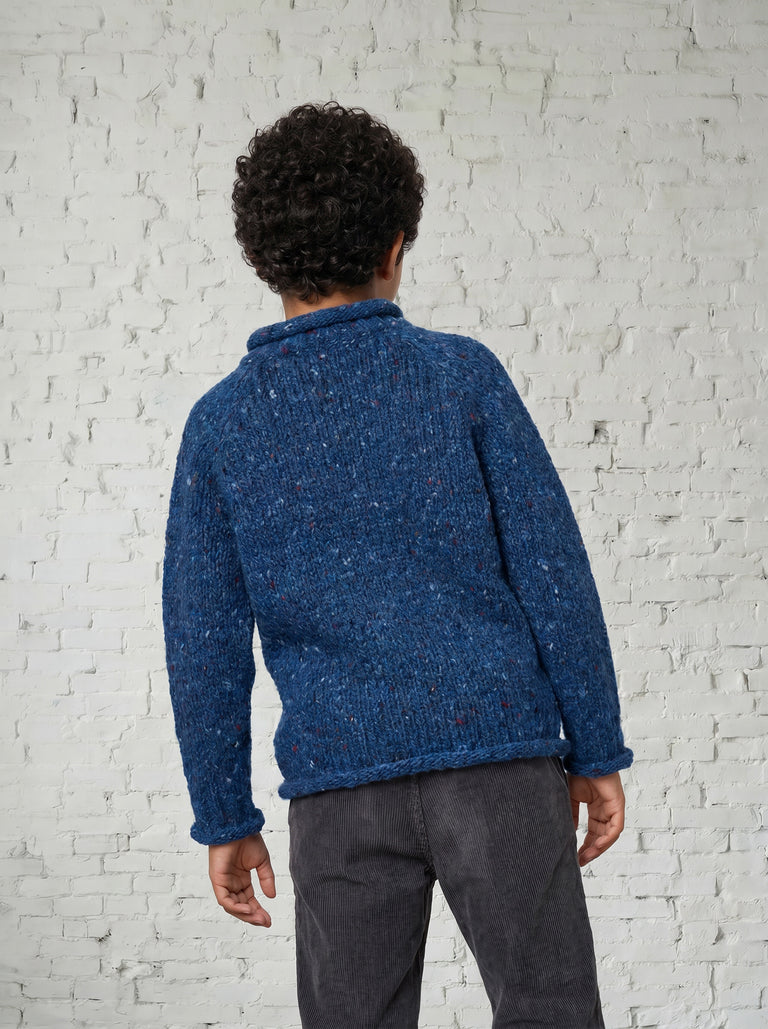Pull col roulé raglan pour enfant Brackloon Óg - Bleu marine