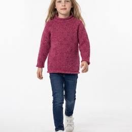 Brackloon Óg Children's Roll Neck Raglan Crew - Pink
