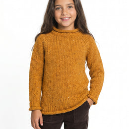 Brackloon Óg Children's Roll Neck Raglan Crew - Yellow