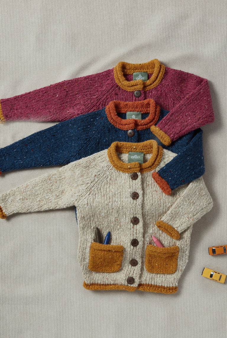 Solas Children’s Roll Neck Cardigan - Nightsky