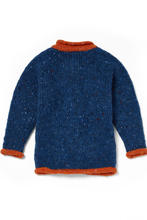 Solas Children’s Roll Neck Cardigan - Nightsky