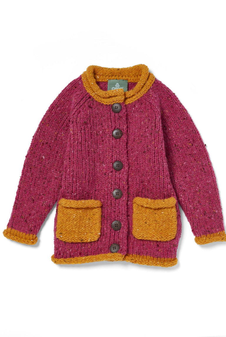 Solas Rollkragen-Cardigan für Kinder - Rose Haze