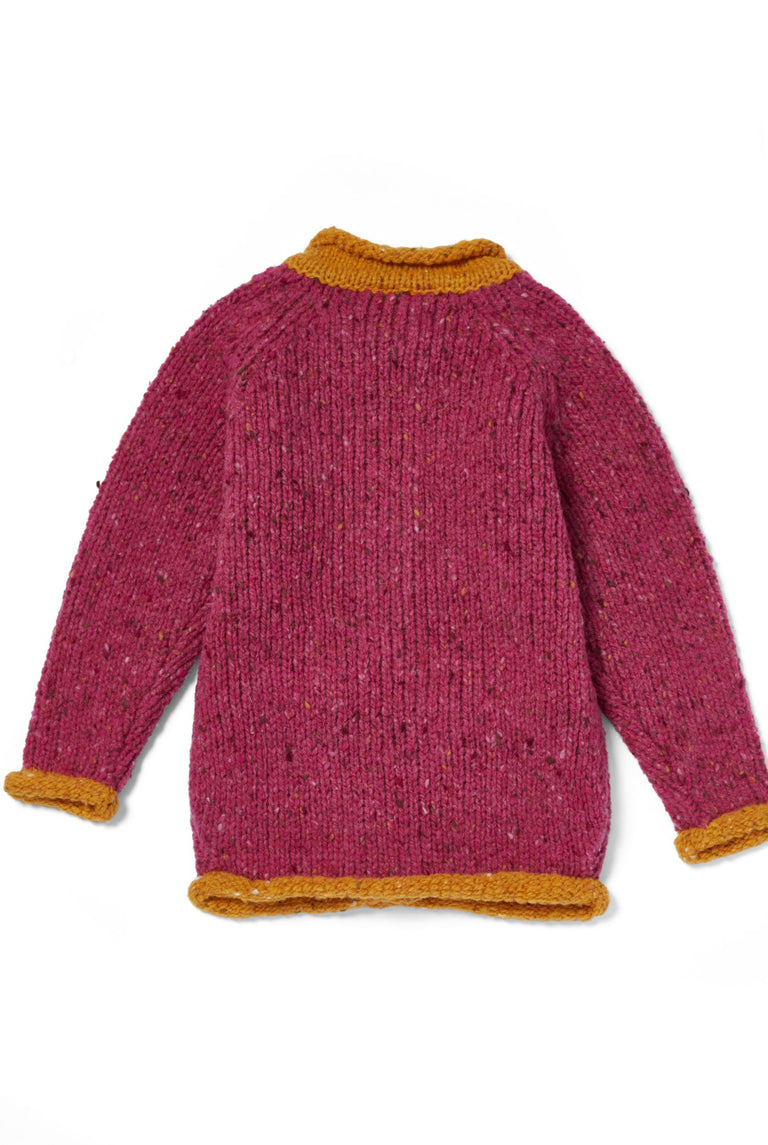 Solas Rollkragen-Cardigan für Kinder - Rose Haze