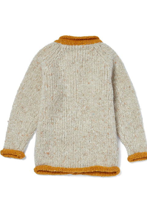 Solas Children’s Roll Neck Cardigan - Sunshine