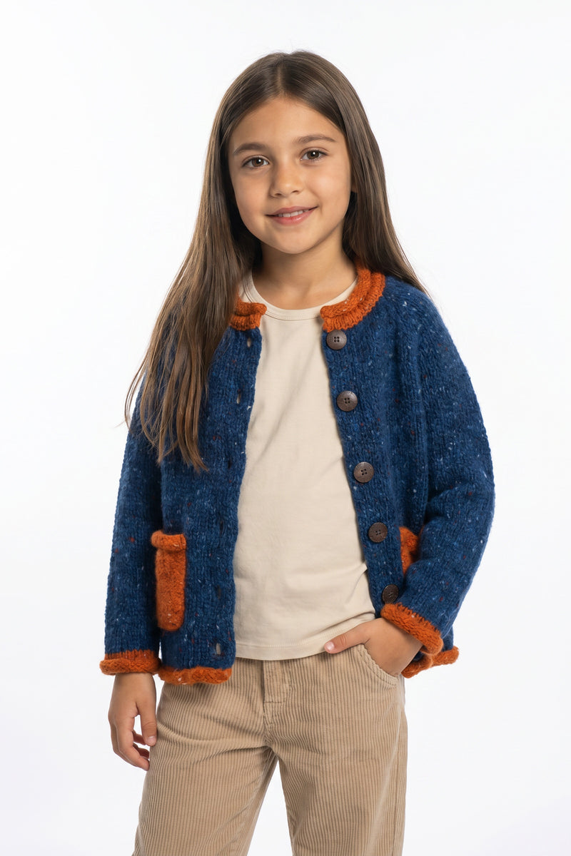 Cardigan à col roulé pour enfants Solas - Nightsky