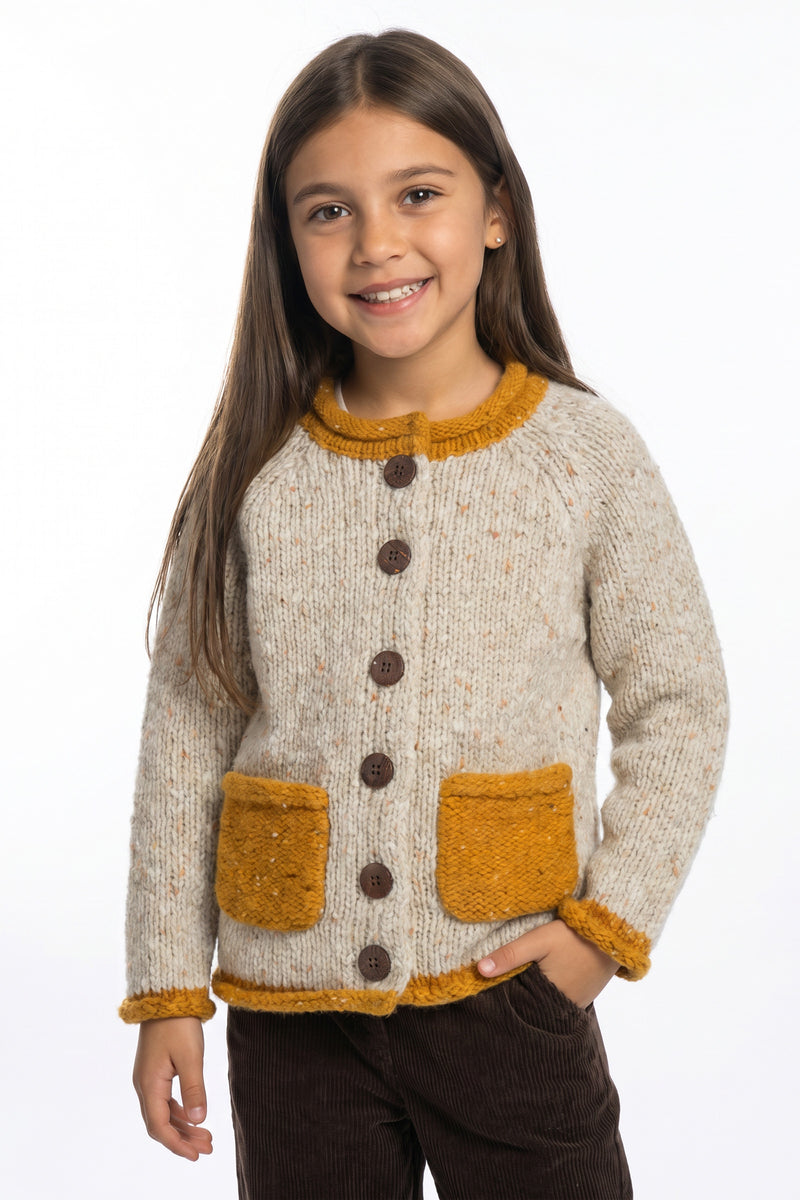 Cardigan à col roulé pour enfants Solas - Sunshine