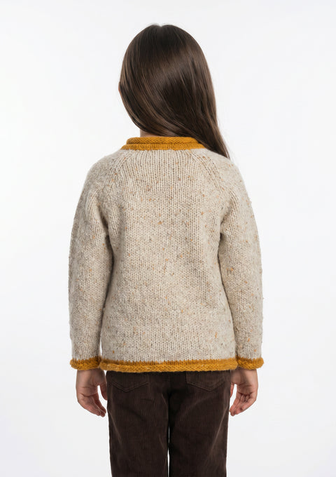 Solas Children’s Roll Neck Cardigan - Sunshine