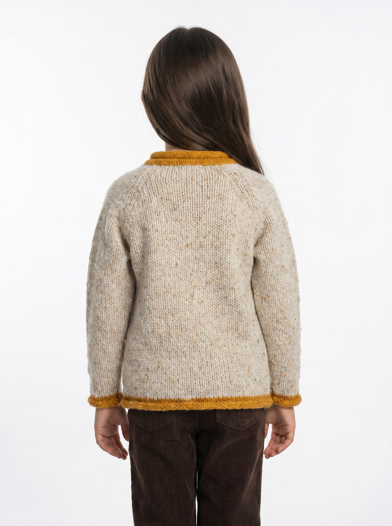Solas Children’s Roll Neck Cardigan - Sunshine