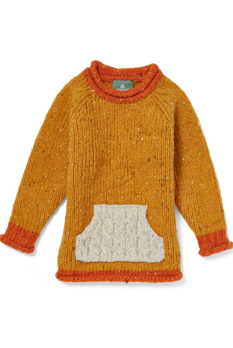 Gréine Children’s Roll Neck with Pocket - Sunglow