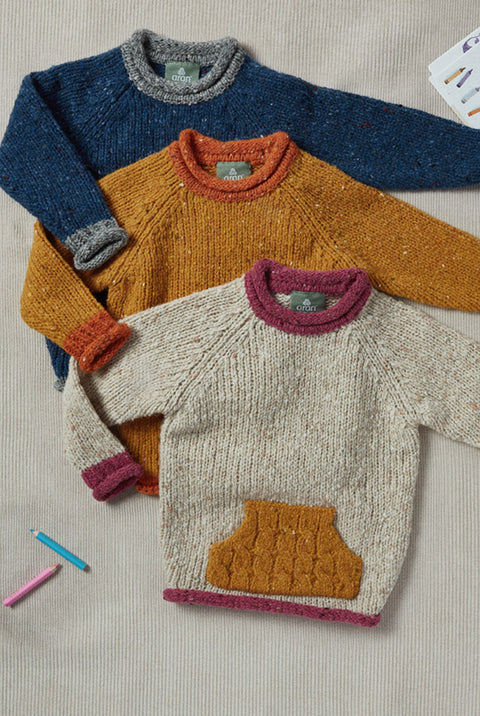 Pull col roulé pour enfant avec poche Greine - Sunset