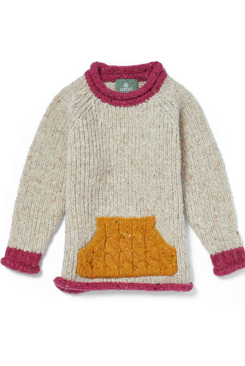 Gréine Children’s Roll Neck with Pocket - Sunset