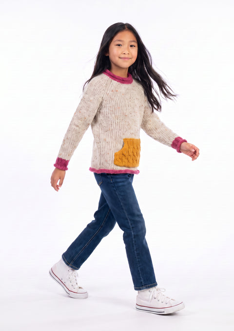 Gréine Children’s Roll Neck with Pocket - Sunset