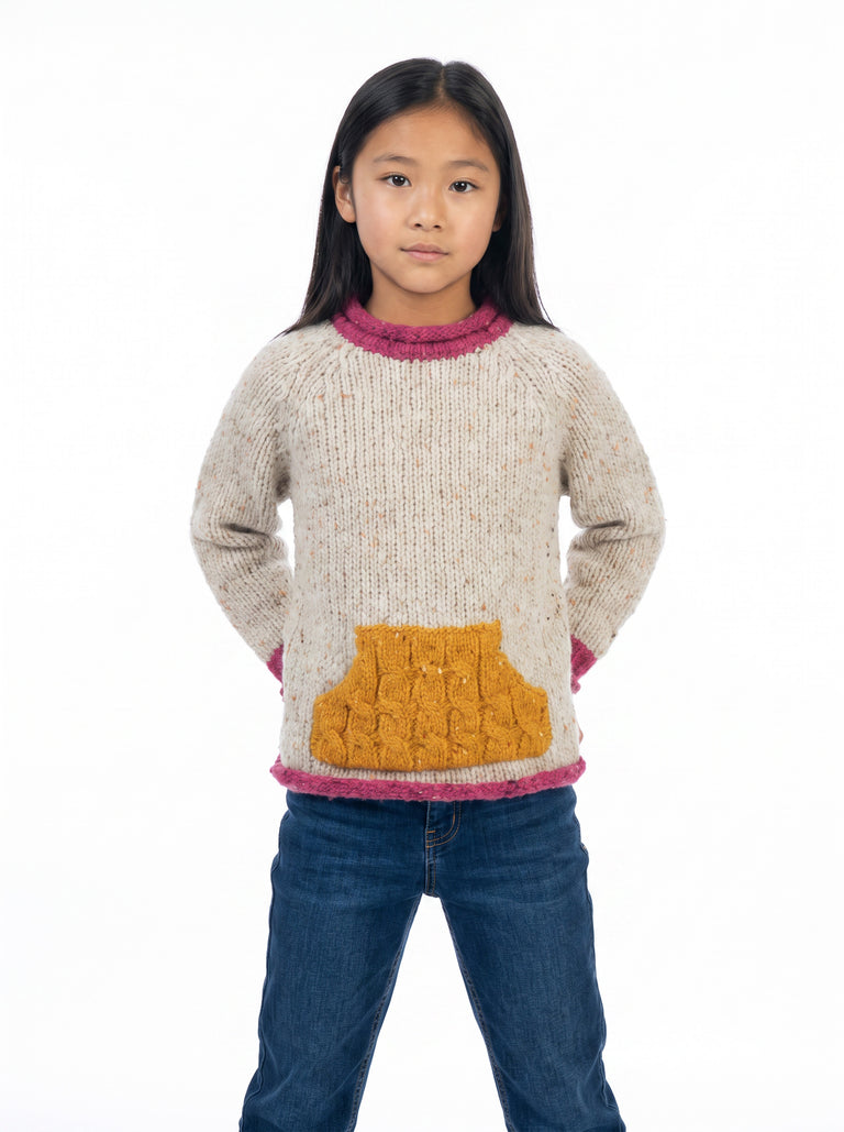 Pull col roulé pour enfant avec poche Greine - Sunset