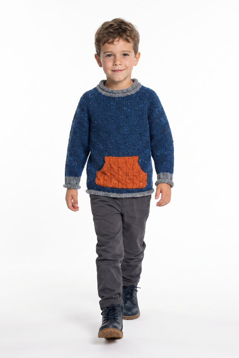 Gréine Children’s Roll Neck with Pocket - Eclipse