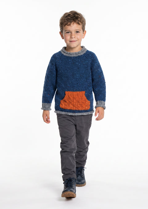 Gréine Children’s Roll Neck with Pocket - Eclipse