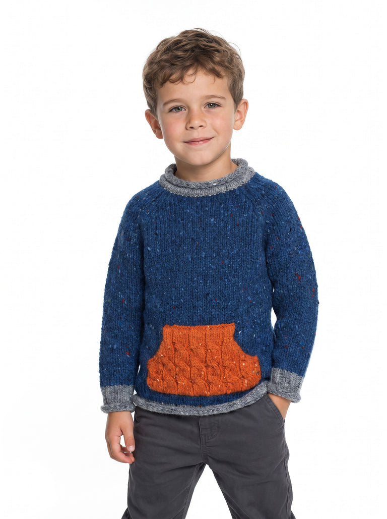 Pull col roulé enfant avec poche Gréine - Eclipse